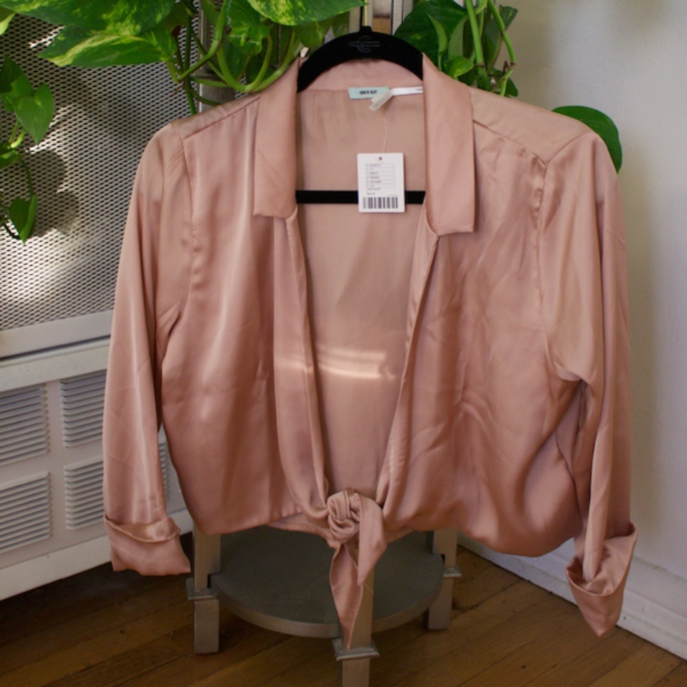 Kimchi Blue Silk Tie front Top (BRAND NEW)